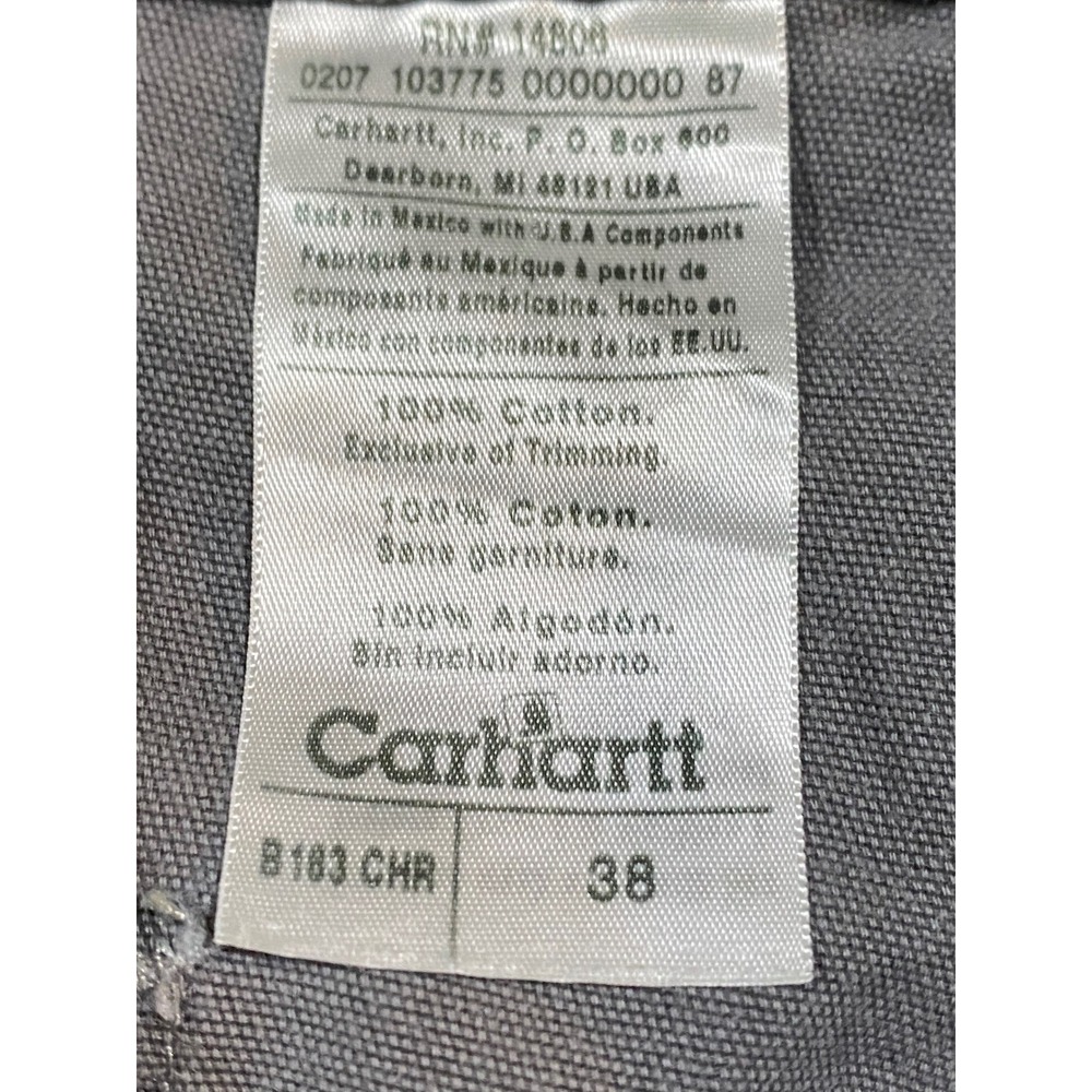 Carhartt B183 CHR Men Gray Canvas Carpenter Shorts Work Utility Size 38 - Picture 6 of 8